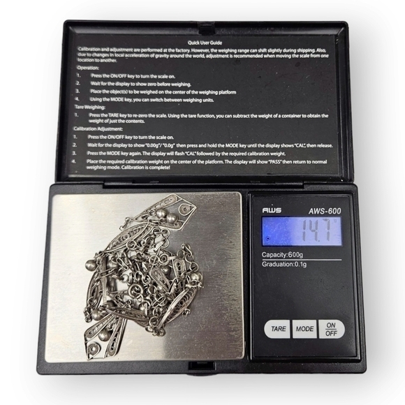 VINTAGE Sterling Filigree Necklace Chain Turkish Style Leaves Flowers 925 Silver - Picture 11 of 11